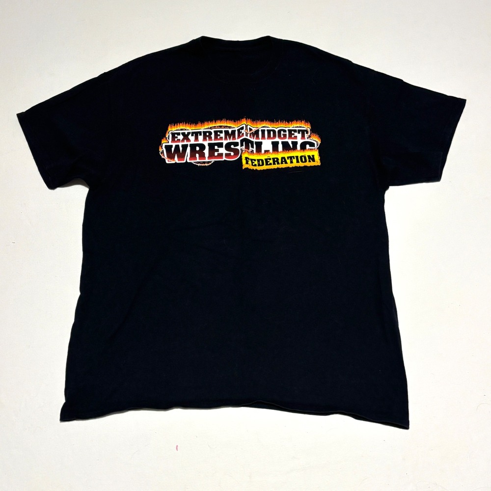 Extreme Midget Wrestling Federation T-Shirt Mens XL Black EMWF‎ Graphic Vintage